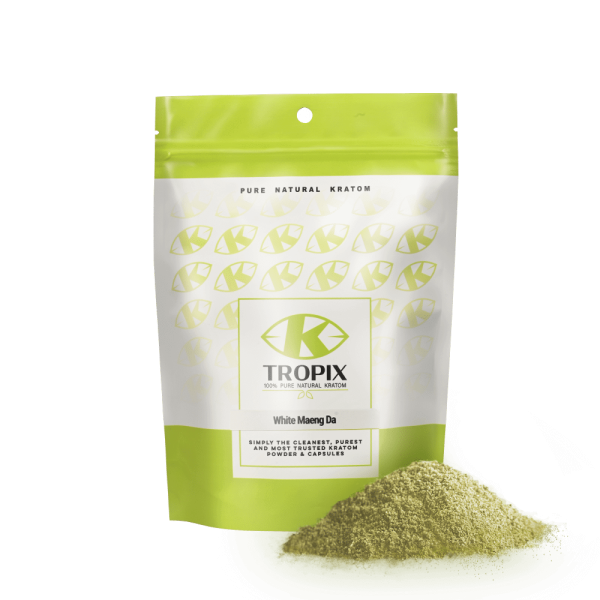 White maeng da kratom powder from K Tropix